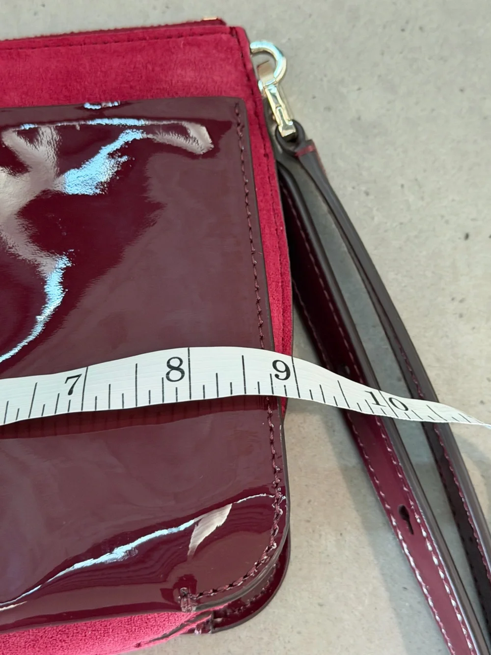 NWT Kate Spade New York Two-Tone Burgundy Red patent Leather & suede crossbody